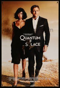 1c619 QUANTUM OF SOLACE advance DS 1sh '08 Daniel Craig as James Bond, sexy Olga Kurylenko!
