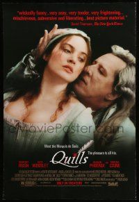 1c624 QUILLS DS 1sh '00 sexy image of Marquis de Sade Geoffrey Rush with pretty Kate Winslet!