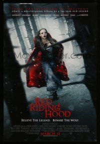 1c632 RED RIDING HOOD advance DS 1sh '11 Amanda Seyfried, believe the legend, beware the wolf!