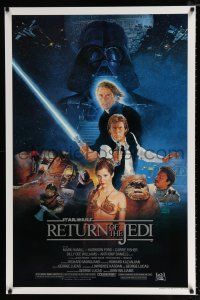 1c648 RETURN OF THE JEDI studio style B 1sh '83 George Lucas classic, great cast montage by Sano!