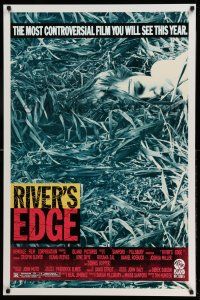 1c657 RIVER'S EDGE 1sh '86 Keanu Reeves, Crispin Glover, most controversial film!
