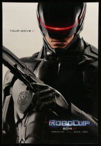 1c659 ROBOCOP teaser DS 1sh '14 cool close-up of Joel Kinnaman in the title role!