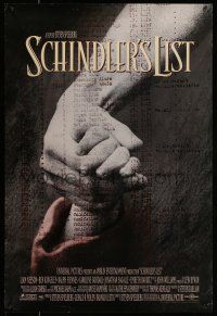 1c684 SCHINDLER'S LIST int'l DS 1sh '93 Steven Spielberg World War II classic, Best Picture!