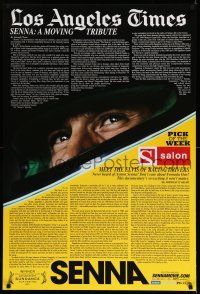 1c689 SENNA reviews 1sh '10 Asif Kaspada sports racing documentary, cool Los Angeles Times design!
