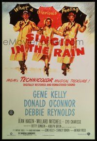 1c708 SINGIN' IN THE RAIN DS 1sh R00 best art of Gene Kelly, Donald O'Connor & Debbie Reynolds!
