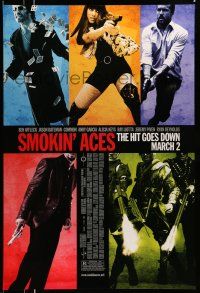1c711 SMOKIN' ACES March advance DS 1sh '07 Ben Affleck, Jason Bateman, Ryan Reynolds, Alicia Keys!
