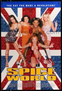 1c727 SPICE WORLD DS 1sh '98 Spice Girls, Beckham, Bunton, Chisholm, Halliwell & Brown!