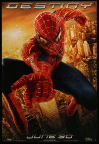 1c729 SPIDER-MAN 2 teaser 1sh '04 great image of Tobey Maguire in the title role, Destiny!