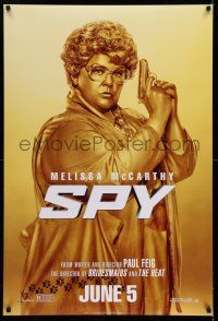 1c733 SPY style C teaser DS 1sh '15 Melissa McCarthy, wacky Goldfinger parody image!