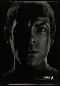 1c735 STAR TREK teaser DS 1sh '09 cool image of Zachary Quinto as Spock!