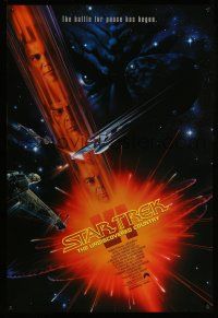 1c741 STAR TREK VI 1sh '91 William Shatner, Leonard Nimoy, art by John Alvin!