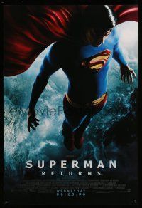 1c759 SUPERMAN RETURNS Wednesday advance DS 1sh '06 Bryan Singer, great image of Routh in space!