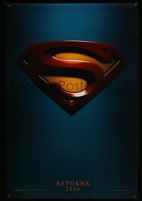 1c758 SUPERMAN RETURNS teaser DS 1sh '06 Bryan Singer, Routh, Bosworth, Spacey, cool logo!