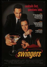 1c763 SWINGERS reviews 1sh '96 Vince Vaughn & Jon Favreau, cocktails first, questions later!