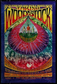 1c769 TAKING WOODSTOCK advance DS 1sh '09 Ang Lee, cool psychedelic design & art!