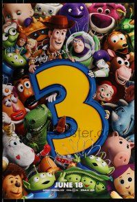 1c795 TOY STORY 3 advance DS 1sh '10 Disney & Pixar, great image of Woody, Buzz & cast!