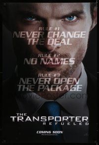 1c800 TRANSPORTER REFUELED teaser DS 1sh '15 great huge close up of Ed Skrein in the title role!