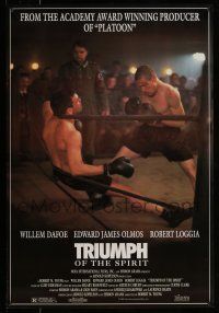1c801 TRIUMPH OF THE SPIRIT 1sh '89 Robert M. Young, Willem Dafoe boxing for Nazis!
