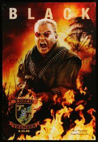 1c802 TROPIC THUNDER teaser DS 1sh '08 great image of Jack Black with machine gun!