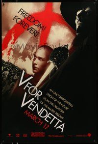 1c812 V FOR VENDETTA flames style teaser 1sh '05 Wachowskis, Natalie Portman, Hugo Weaving!