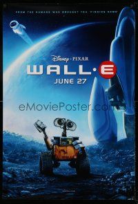 1c822 WALL-E advance DS 1sh '08 Walt Disney, Pixar, Best Animated Film, WALL-E & EVE w/ spaceship!