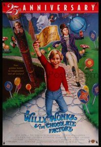 1c831 WILLY WONKA & THE CHOCOLATE FACTORY 1sh R96 Gene Wilder, it's scrumdidilyumptious!