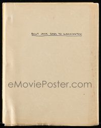 1d084 BILLY JACK GOES TO WASHINGTON estimating script '77 written by Tom Laughlin & Delores Taylor!