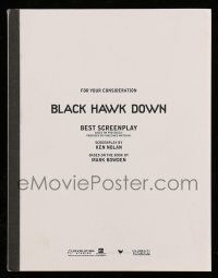 1d087 BLACK HAWK DOWN For Your Consideration script '01 screenplay by Ken Nolan for Ridley Scott!
