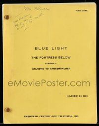 1d093 BLUE LIGHT first draft TV script November 24, 1965 screenplay by Larry Cohen, Fortress Below!