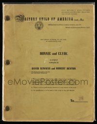 1d098 BONNIE & CLYDE final script '70s Writer's Guild of America screenplay by Newman & Benton!
