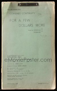 1d248 FOR A FEW DOLLARS MORE combined continuity script Oct 4, 1966 written by Leone & Vincenzoni!