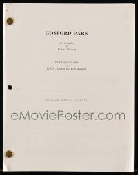 1d272 GOSFORD PARK revised shooting script May 22, 2001, screenplay by Julian Fellowes!