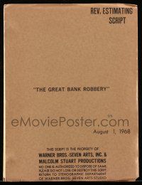 1d279 GREAT BANK ROBBERY revised estimating script August 1, 1968,screenplay by William Peter Blatty