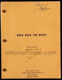 1d313 HOLD BACK THE NIGHT final revised draft script Feb 7, 1956 screenplay by Higgins & Doniger!