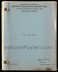1d375 LAST RUN third draft script November 2, 1970, crime thriller screenplay by Alan Sharp!