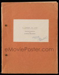 1d383 LESSON IN LOVE English script September 1964, screenplay by Gordon Wellesley!