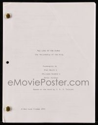 1d398 LORD OF THE RINGS: THE FELLOWSHIP OF THE RING script '01 screenplay by Walsh, Boyens & Jackson