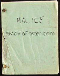 1d416 MALICE script August 20, 1992, screenplay by Aaron Sorkin, working title Damages!