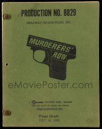 1d456 MURDERERS' ROW final draft script July 13, 1966, screenplay by Herbert Baker!