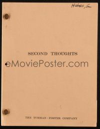1d568 SECOND THOUGHTS fourth revised final draft script '80s screenplay by Steve Brown!