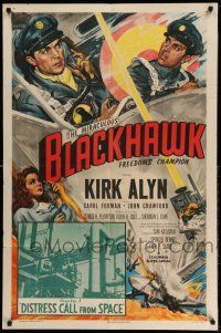 1f085 BLACKHAWK chapter 1 1sh '52 D.C. comic book serial, Distress Call From Space, Cravath art!