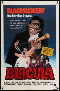 1f086 BLACULA 1sh '72 black vampire William Marshall is deadlier than Dracula, great image!