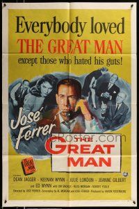 1f279 GREAT MAN style A 1sh '57 Jose Ferrer exposes a great fake, with help from Julie London!