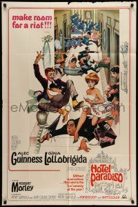 1f336 HOTEL PARADISO 1sh '66 wacky Frank Frazetta art of Alec Guinness & sexy Gina Lollobrigida!