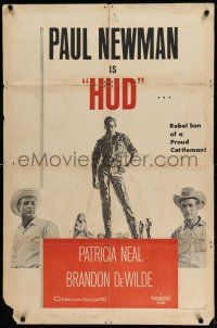1f343 HUD military 1sh '63 Paul Newman is the man with the barbed wire soul, Martin Ritt classic!