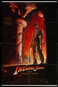 1f365 INDIANA JONES & THE TEMPLE OF DOOM 1sh '84 adventure is Ford's name, Bruce Wolfe art!