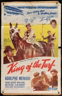 1f419 KING OF THE TURF 1sh R48 Adolphe Menjou, horse racing!