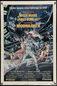 1f565 MOONRAKER 1sh '79 art of Roger Moore as Bond in space by Goozee!