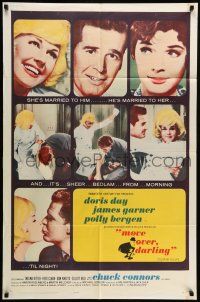 1f566 MOVE OVER, DARLING 1sh '64 many images of James Garner & pretty Doris Day!