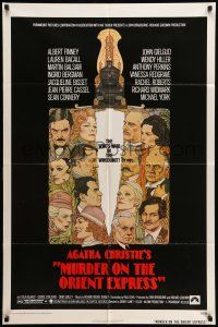 1f571 MURDER ON THE ORIENT EXPRESS 1sh '74 Agatha Christie, great art of cast by Richard Amsel!